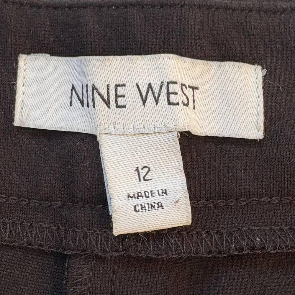 Nine West Black Cropped Dress Pants Womens‎ 12 Straight Leg Workwear 731M7E1422M - Picture 2 of 11